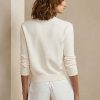 White Women’s Ralph Lauren Embellished RL Cotton-Blend Sweaters