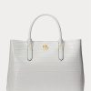 White Women’s Ralph Lauren Embossed Leather Large Marcy Satchel Bags White Women’s Ralph Lauren Embossed Leather Large Marcy Satchel Bags
