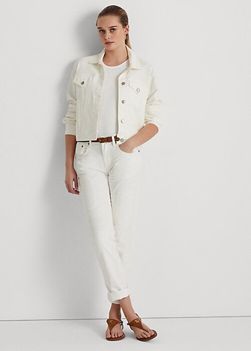 White Women’s Ralph Lauren Eyelet-Patchwork Relaxed Tapered Jeans White Women’s Ralph Lauren Eyelet-Patchwork Relaxed Tapered Jeans