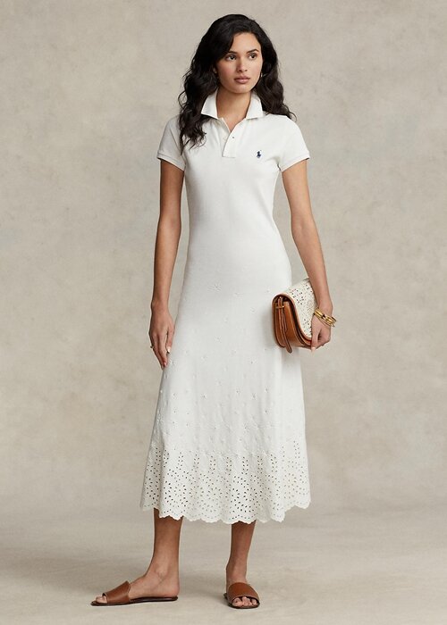 White Women’s Ralph Lauren Eyelet Stretch Cotton Mesh Dress White Women’s Ralph Lauren Eyelet Stretch Cotton Mesh Dress