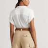 White Women’s Ralph Lauren Eyelet Voile Short-sleeve Blouse  Tops
