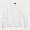 White Women’s Ralph Lauren Fleece Crewneck Pullover Sweatshirts