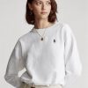 White Women’s Ralph Lauren Fleece Pullover Sweatshirts