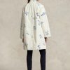White Women’s Ralph Lauren Floral-motif Canvas Coats White Women’s Ralph Lauren Floral-motif Canvas Coats