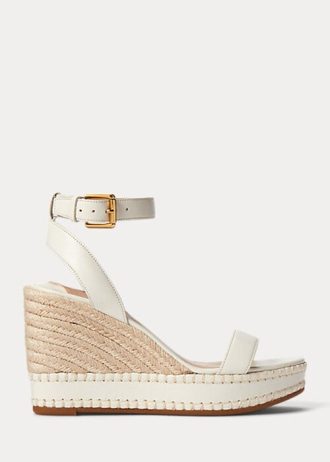White Women’s Ralph Lauren Hilarie Leather Espadrille