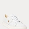White Women’s Ralph Lauren Janson II Action Leather Sneakers White Women’s Ralph Lauren Janson II Action Leather Sneakers