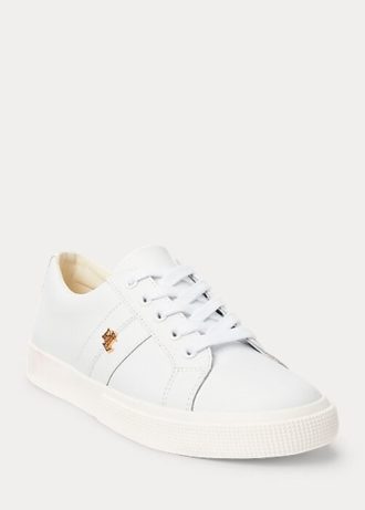 White Women’s Ralph Lauren Janson II Action Leather Sneakers
