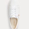 White Women’s Ralph Lauren Janson II Action Leather Sneakers White Women’s Ralph Lauren Janson II Action Leather Sneakers
