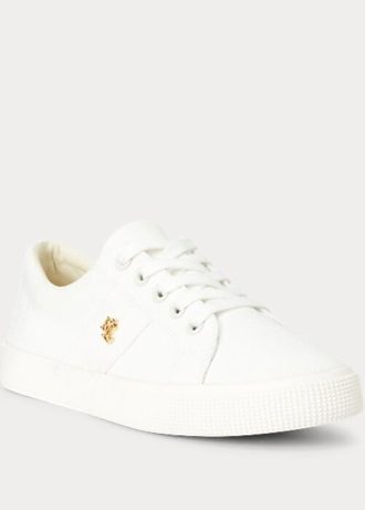 White Women’s Ralph Lauren Janson II Canvas Sneakers