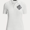 White Women’s Ralph Lauren Jersey Polo Shirts