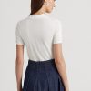 White Women’s Ralph Lauren Jersey Polo Shirts