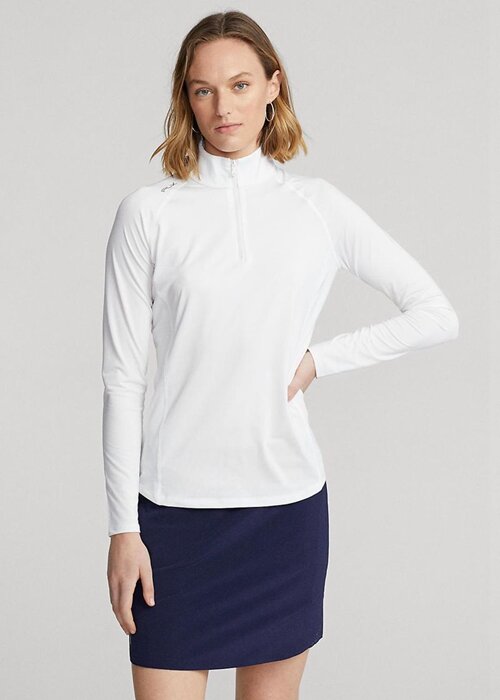 White Women’s Ralph Lauren Jersey Quarter-zip Pullover Sweatshirts White Women’s Ralph Lauren Jersey Quarter-zip Pullover Sweatshirts
