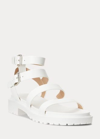 White Women’s Ralph Lauren Kayleen Nappa Leather Sandals