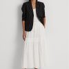 White Women’s Ralph Lauren Linen Tiered Maxiskirt Skirts