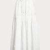White Women’s Ralph Lauren Linen Tiered Maxiskirt Skirts