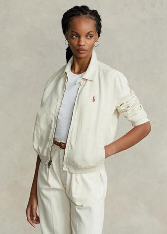 White Women’s Ralph Lauren Linen   Windbreaker