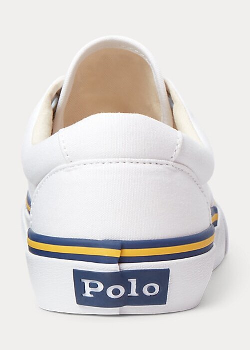 White Women’s Ralph Lauren Logo Cotton Canvas Sneakers White Women’s Ralph Lauren Logo Cotton Canvas Sneakers