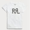 White Women’s Ralph Lauren Logo Cotton Jersey  T Shirts