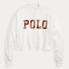 White Women’s Ralph Lauren Logo Oversize Mockneck Cotton Sweatshirts
