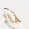White Women’s Ralph Lauren Lolah Nappa Leather Slingback Heels