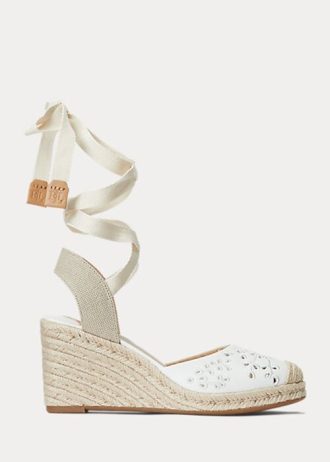 White Women’s Ralph Lauren Paislee Eyelet Nappa Leather Espadrille