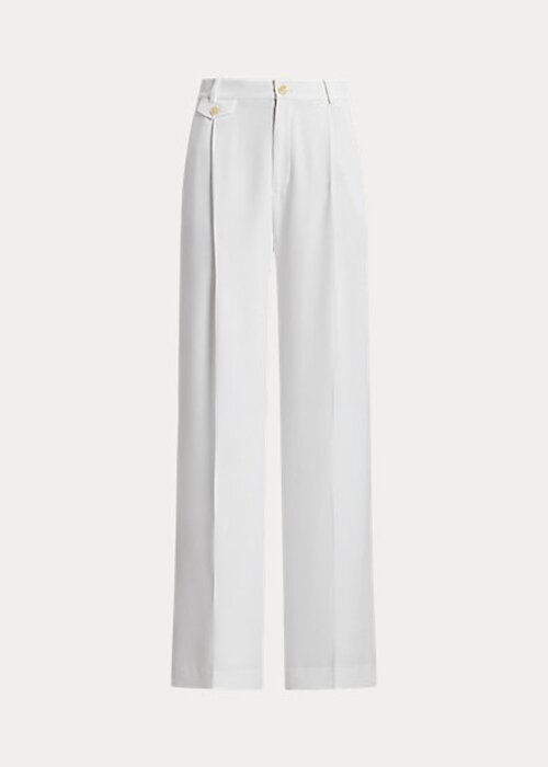 White Women’s Ralph Lauren Pleated Georgette Pants White Women’s Ralph Lauren Pleated Georgette Pants