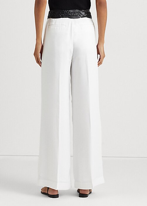 White Women’s Ralph Lauren Pleated Georgette Pants White Women’s Ralph Lauren Pleated Georgette Pants