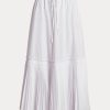 White Women’s Ralph Lauren Pleated-Hem Drawstring A-Line Skirts