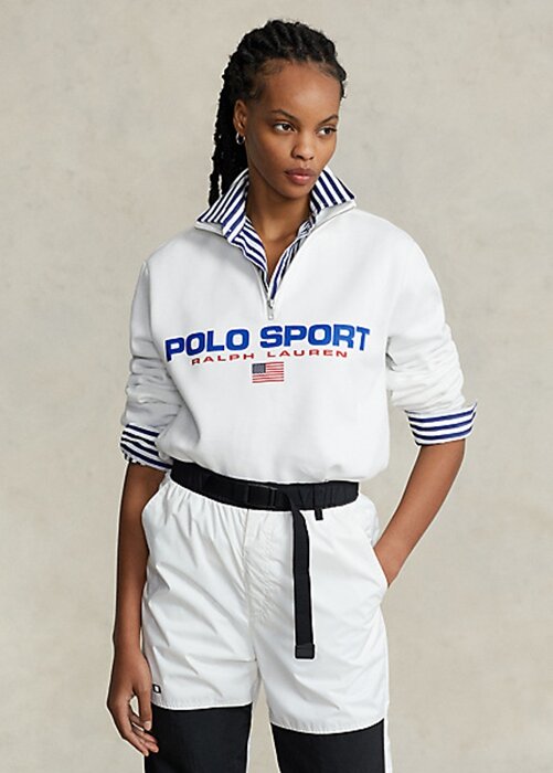 White Women’s Ralph Lauren Polo Sport Fleece Sweatshirts White Women’s Ralph Lauren Polo Sport Fleece Sweatshirts