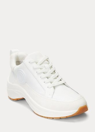 White Women’s Ralph Lauren Reaghan Leather & Suede Sneakers