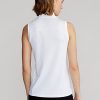 White Women’s Ralph Lauren Sleeveless Quarter-Zip Polo Shirts