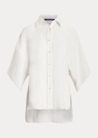 White Women’s Ralph Lauren Soloman Linen Blouse Shirts
