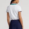 White Women’s Ralph Lauren Tailored Fit Quarter-Zip Polo Shirts