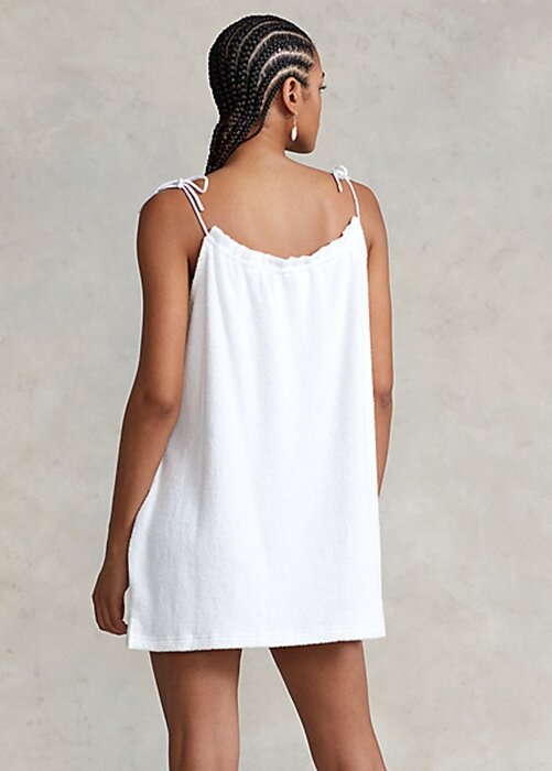 White Women’s Ralph Lauren Terry Tie-Shoulder Dress White Women’s Ralph Lauren Terry Tie-Shoulder Dress