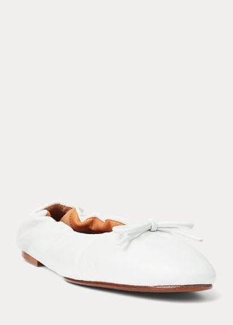 White Women’s Ralph Lauren The Pony Ballet Flat Shoes