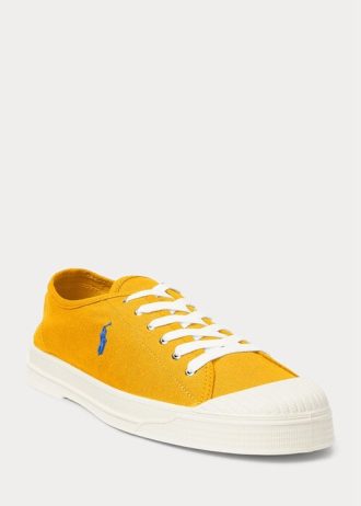 Yellow / Blue Men’s Ralph Lauren Essence 100 Canvas Cap-Toe Sneakers