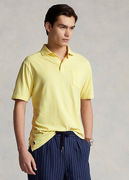 Yellow Men’s Ralph Lauren Classic Fit Cotton-Linen Polo Shirts Yellow Men’s Ralph Lauren Classic Fit Cotton-Linen Polo Shirts