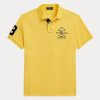 Yellow Men’s Ralph Lauren Classic Fit Crest Mesh Polo Shirts