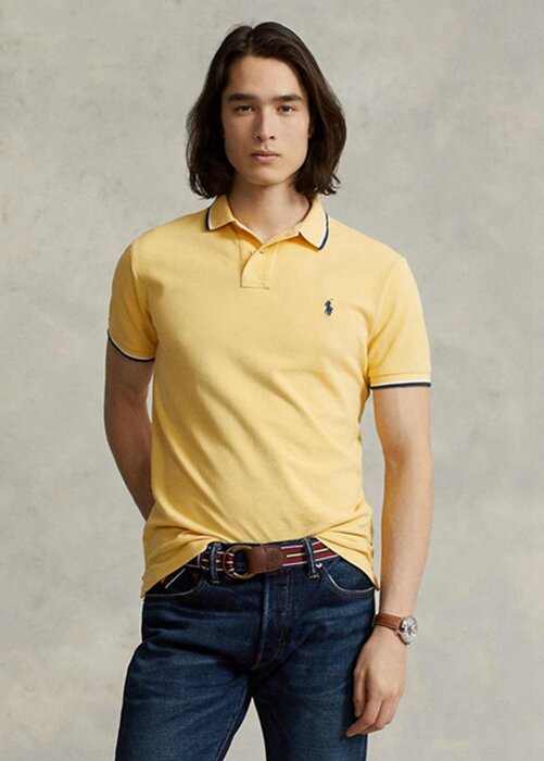 Yellow Men’s Ralph Lauren Custom Slim Fit Mesh Polo Shirts Yellow Men’s Ralph Lauren Custom Slim Fit Mesh Polo Shirts