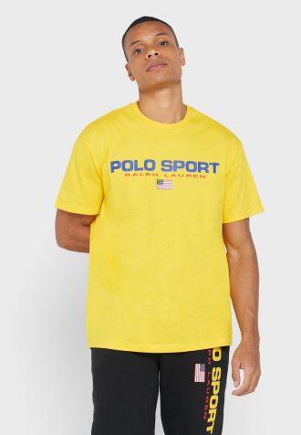 Yellow Men’s Ralph Lauren Logo Crew Neck T Shirts