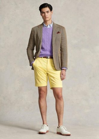 Yellow Men’s Ralph Lauren Tailored Fit Stretch Twill  Shorts