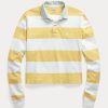 Yellow / White Women’s Ralph Lauren Striped Cropped Jersey Rugby Polo Shirts
