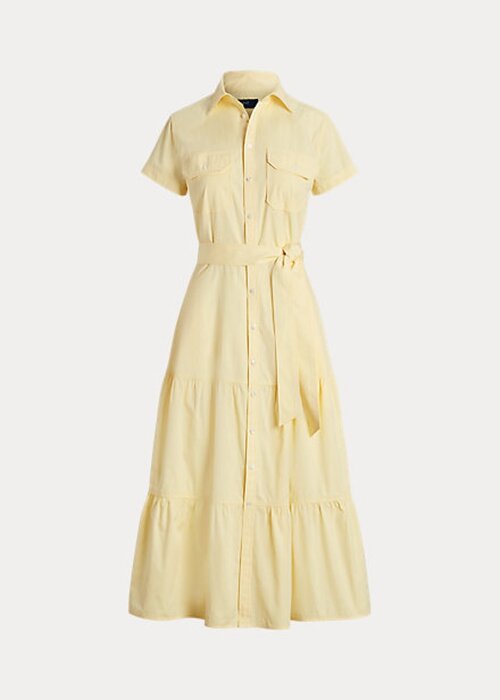 Yellow Women’s Ralph Lauren Belted Tiered Dress Yellow Women’s Ralph Lauren Belted Tiered Dress