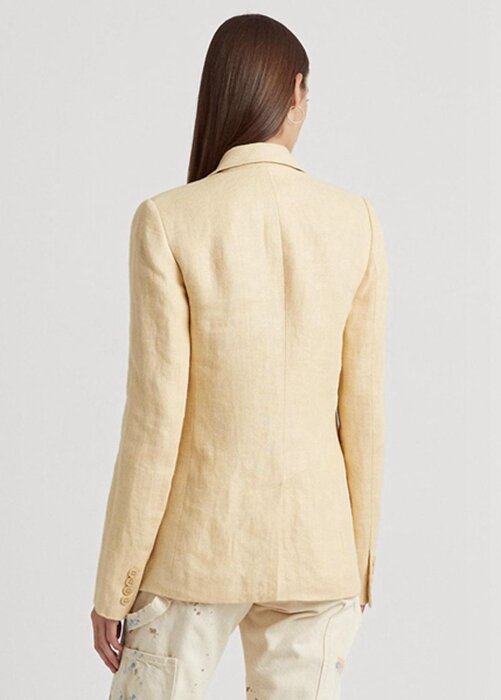 Yellow Women’s Ralph Lauren Herringbone Linen Blazers Yellow Women’s Ralph Lauren Herringbone Linen Blazers