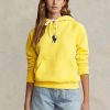 Yellow Women’s Ralph Lauren Shrunken Fit Big Pony Fleece Hoodie