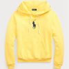 Yellow Women’s Ralph Lauren Shrunken Fit Big Pony Fleece Hoodie